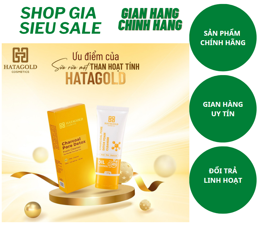 Sữa rửa mặt hatagold thải độc than hoạt tính 120g
