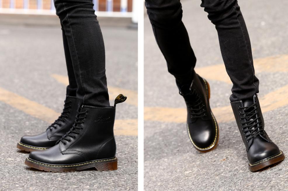 Giày Bốt Cổ Cao Dr Marten Nam Nữ Da Bò Cao Cấp G2D