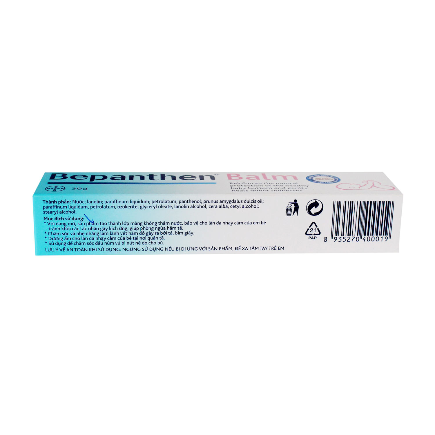 Bepanthen Balm - Tuýp 30g - Dưỡng Da, Chống Hăm Cho Bé