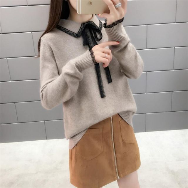 Áo len phối sơ mi