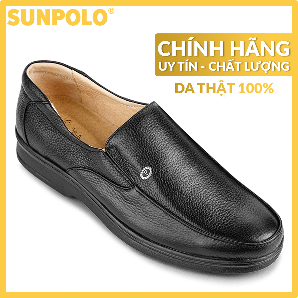 Leather shoes SUNPOLO S30T27LDRN (Black, Brown)