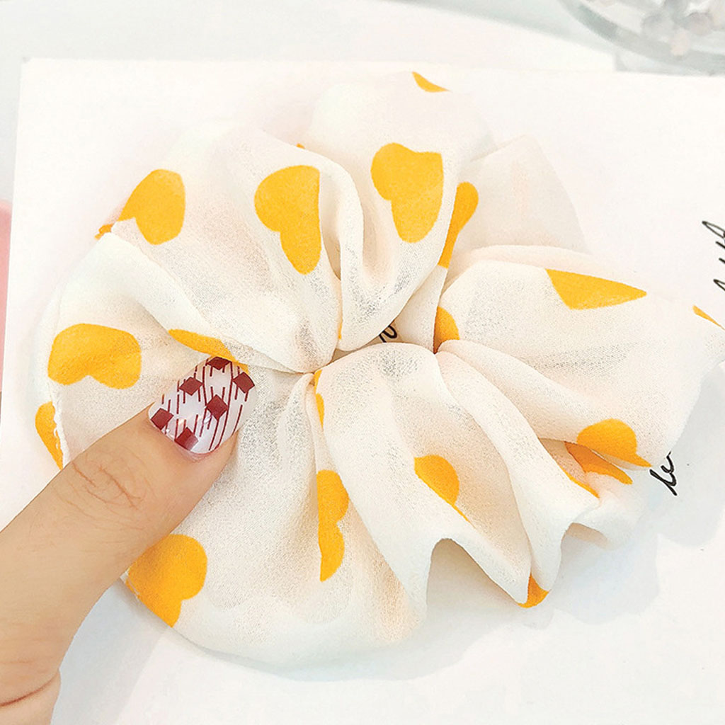 Dây cột tóc vải Scrunchies Trái Tim CT38