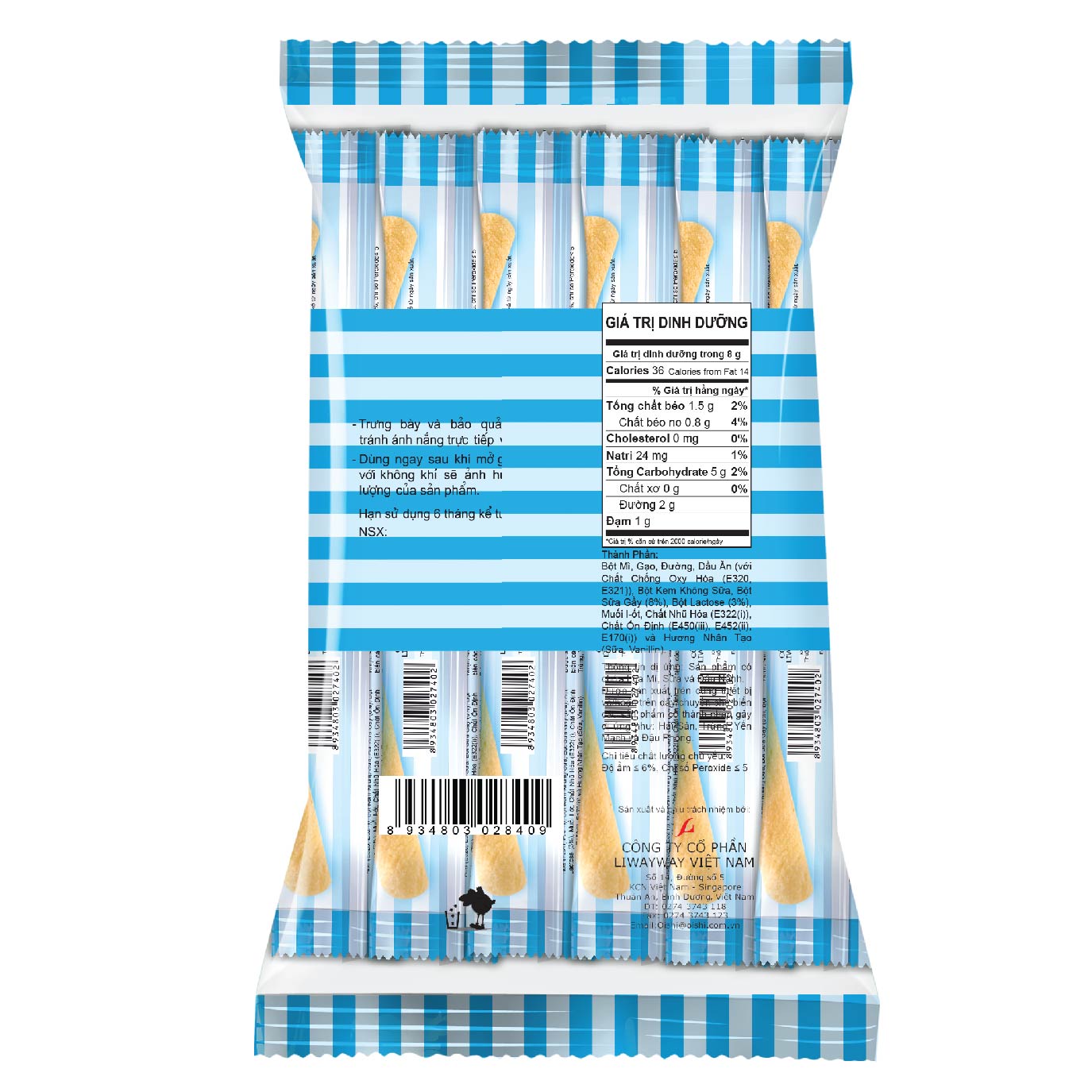 Combo 10 gói Oishi Snack Que Nhân Sữa Akiko (160g/gói)