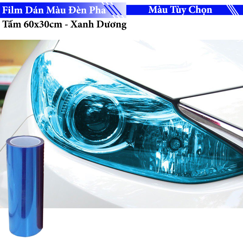 Film Dán Đèn Ô Tô Xe Máy 60x30cm - Đổi Màu Đèn Pha Màu Xanh Dương
