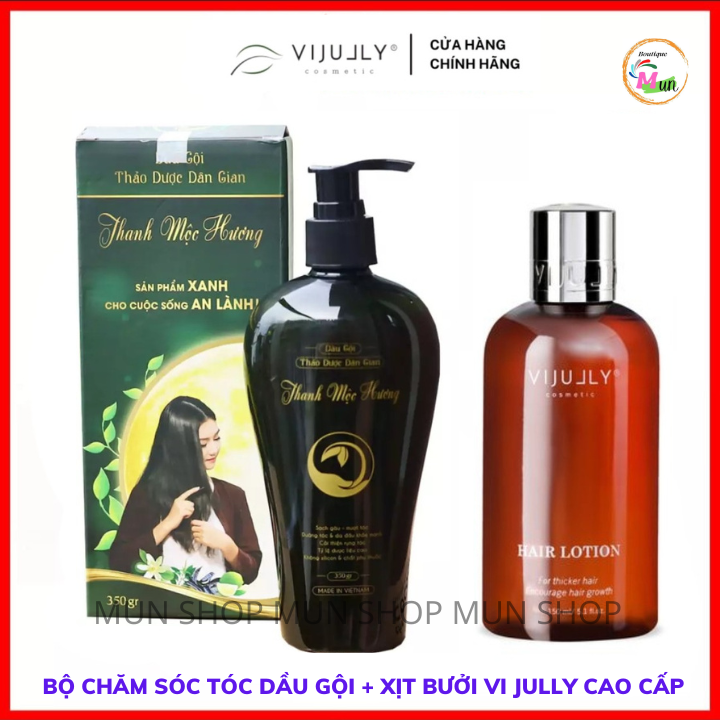 Combo Dầu gội Thanh Mộc Hương tặng kèm tinh dầu mọc tóc ViJully - kích mọc tóc - làm dày tóc - chống gãy rụng
