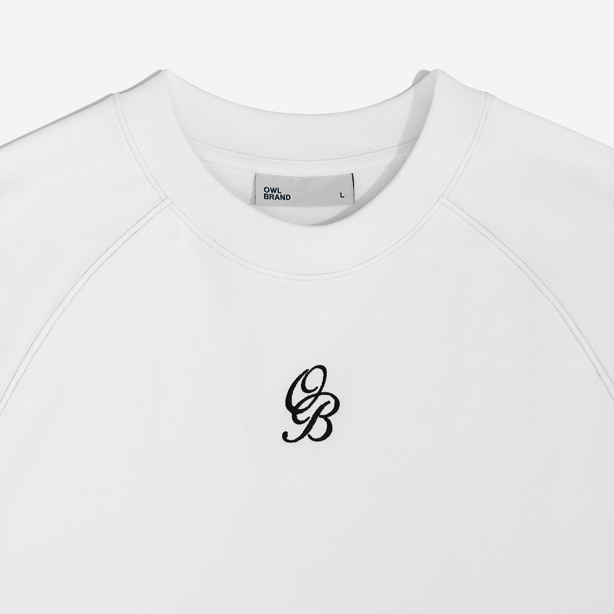 Áo thun raglan interlock Owlbrand AAO/ Trắng