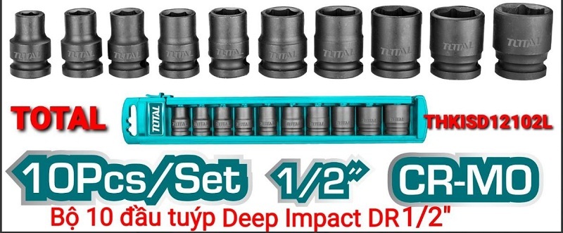 Bộ 10 đầu tuýp Deep Impact DR 1/2 inch Total THKISD12102L