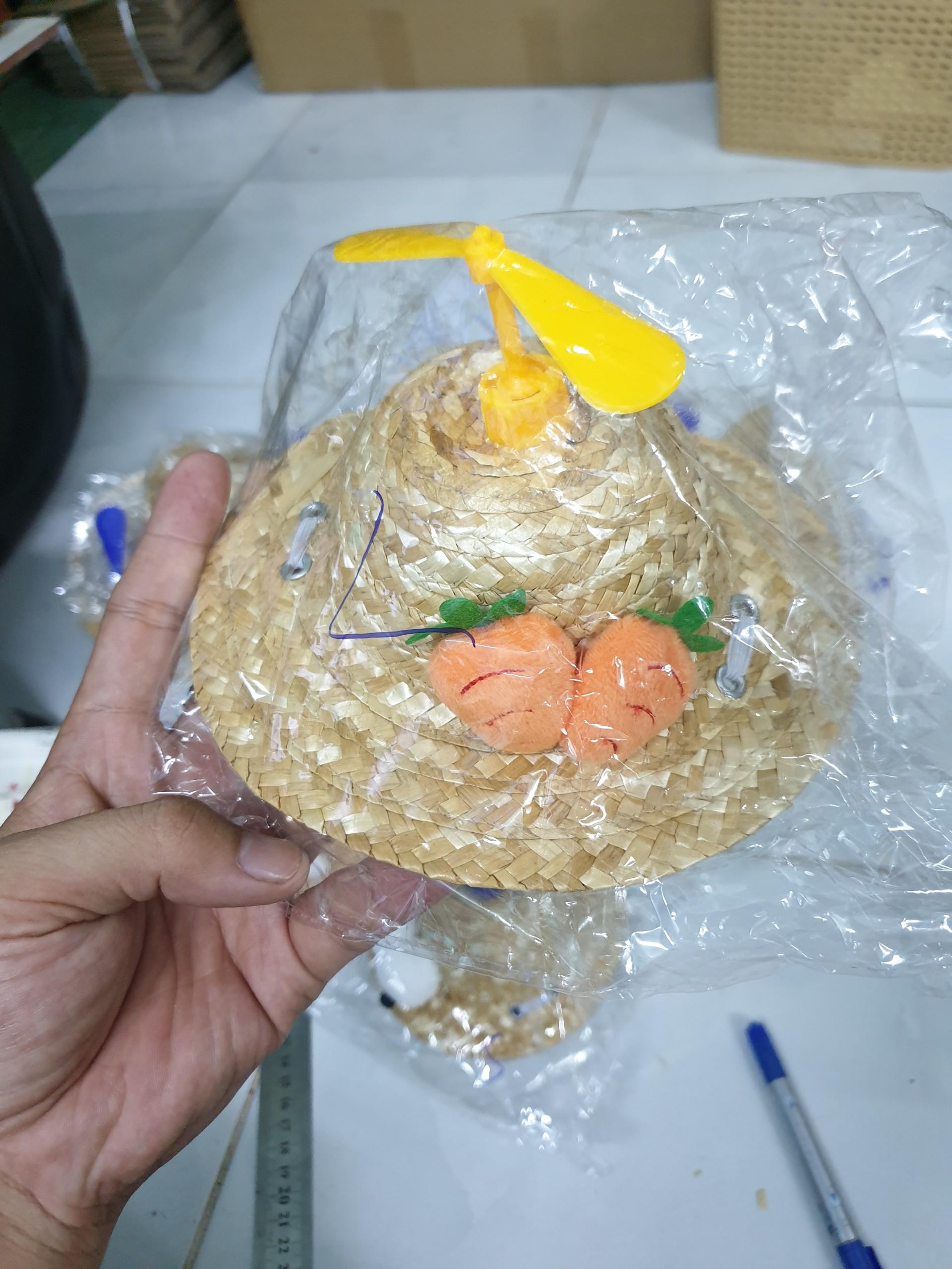 [HCM]PetZoneHCM - Nón cối rơm gắn chong chóng thú cưng ( chó mèo )