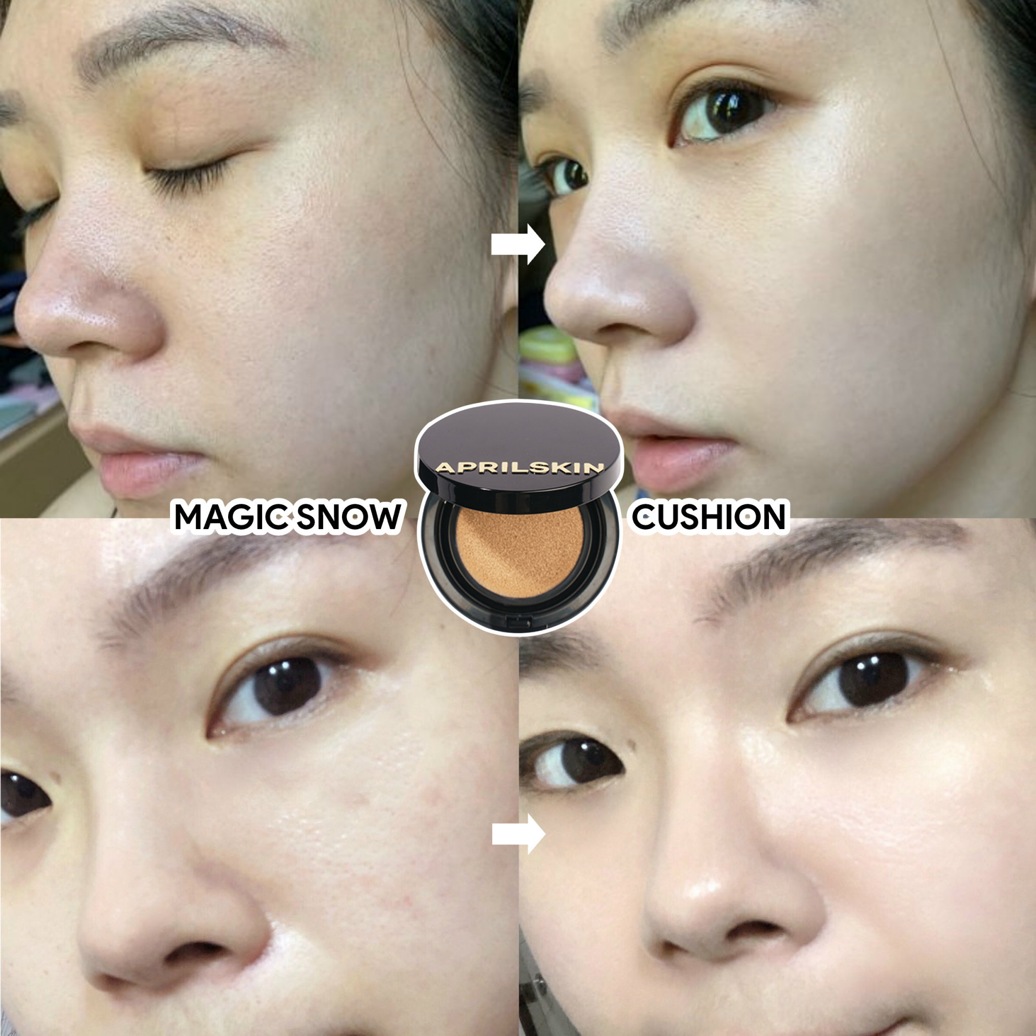[Tặng Kèm Refill 15g] Phấn nước Aprilskin Magic Snow Cushion SPF 50+, PA +++