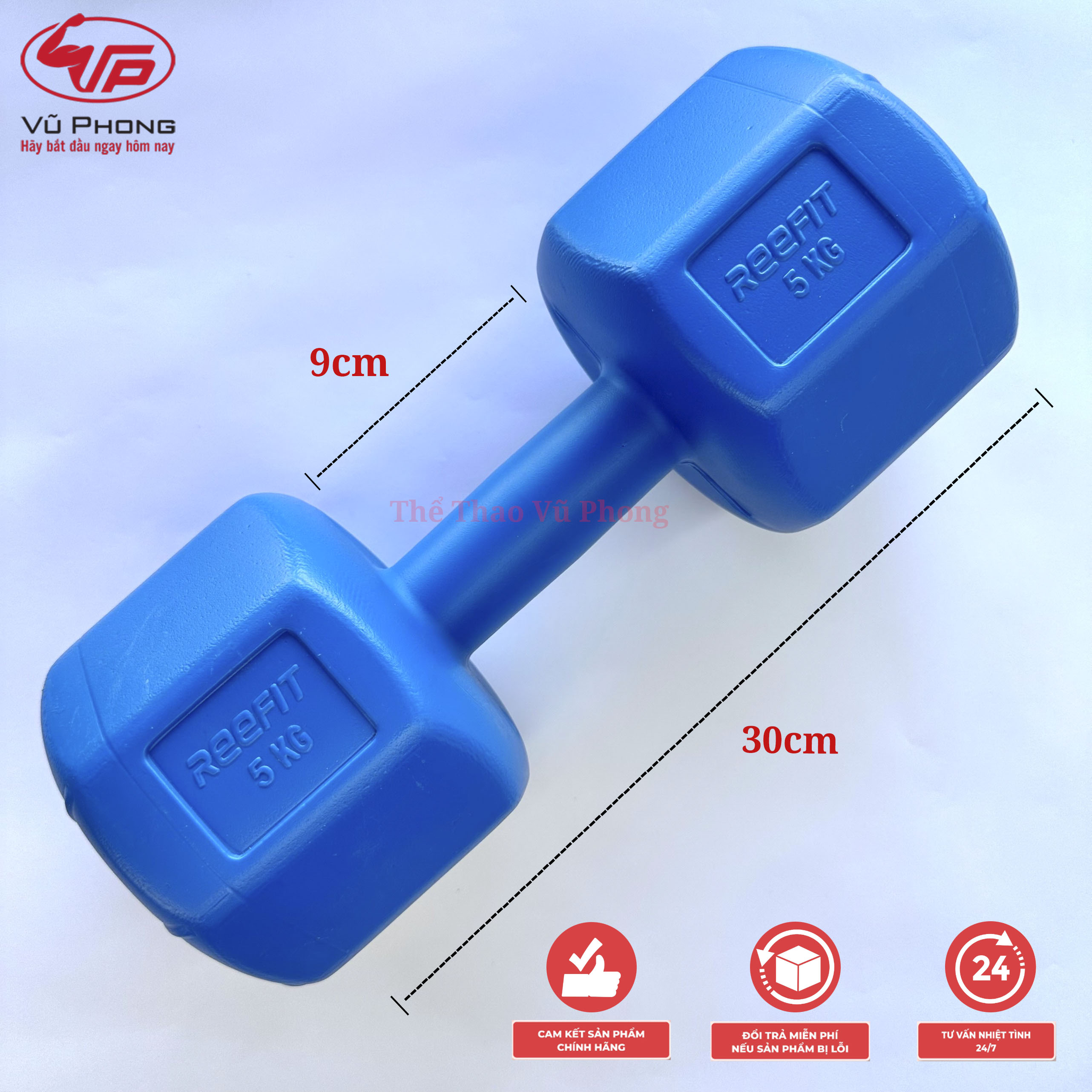 Bộ 2 Tạ Nhựa Bát Giác 5KG (Đã Có Ruột) (gồm 2 tạ 5kg, tổng 10kg)