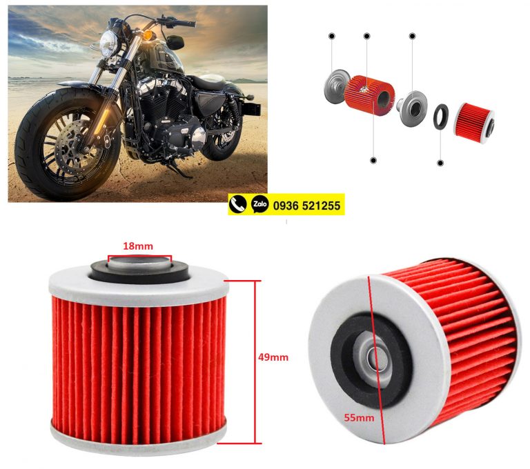 Lọc nhớt yamaha virago xv250 125 xv400 535 750 xvs250 125 fzr250 và các dòng xe tương ứng loại tốt