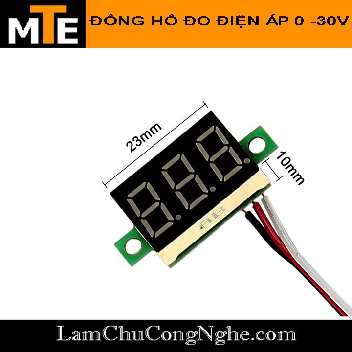 Đồng hồ led đo điện áp 1 chiều DC 5- 30V 0.36"