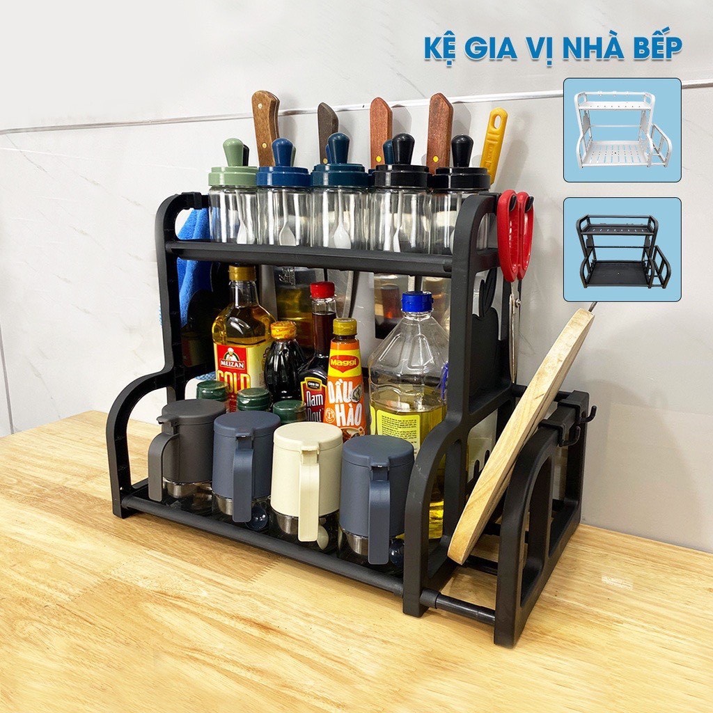 Kệ 2 tầng chữ b đôi, kệ gia vị đa năng tiện lợi