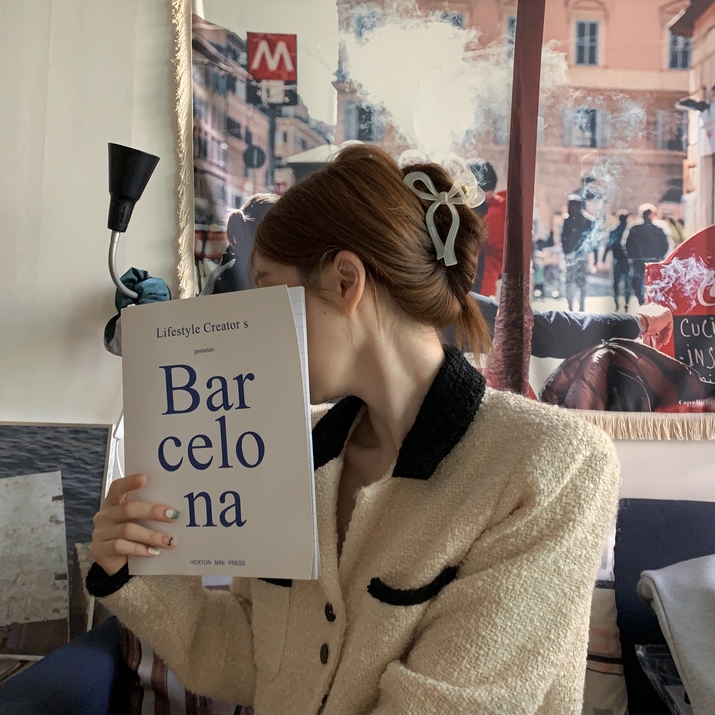 Kẹp tóc hình nơ dáng dài Modleaf Luv ribbon pin Hàn Quốc