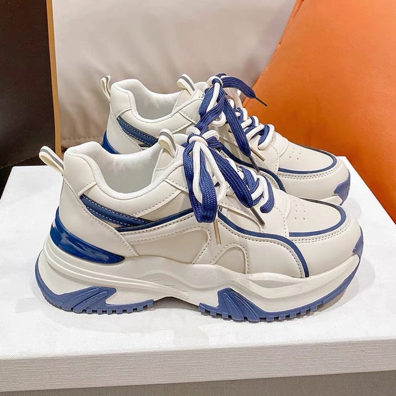 (Fullbox) Giày Sneaker Thể Thao nữ độn đế da cao cấp SanTa