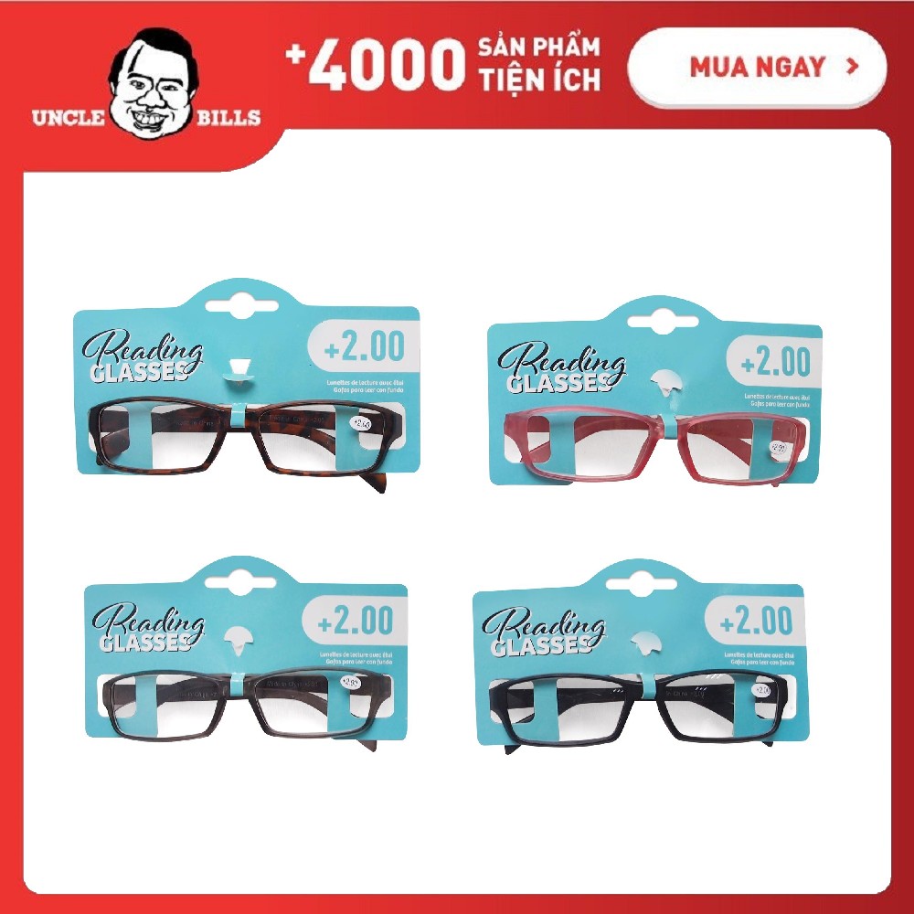 Kính Đọc Sách +2.00 Độ AE0879 Uncle Bills (Giao màu ngẫu nhiên)