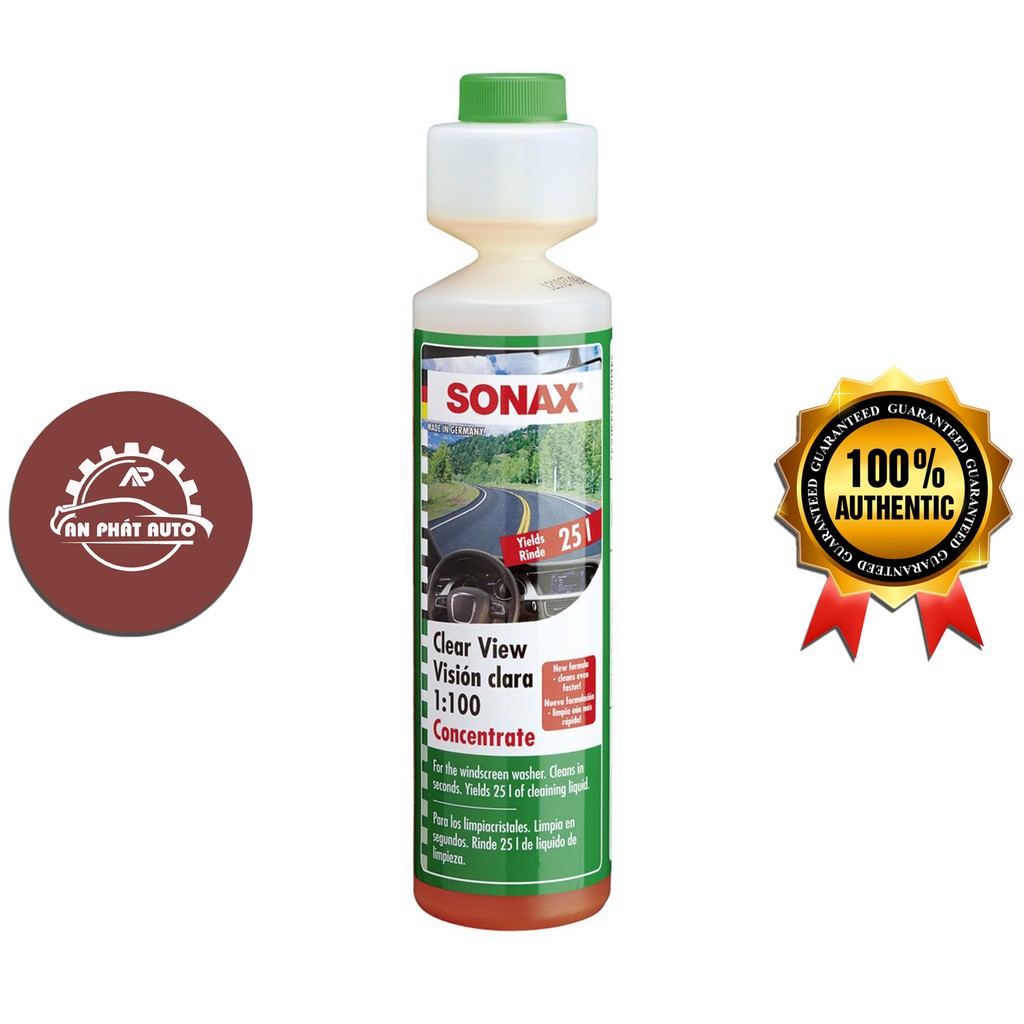 SONAX ClearView 1:100 Concentrate - Dung Dịch Rửa Kính 250ml [Hàng Đức Chính Hãng]
