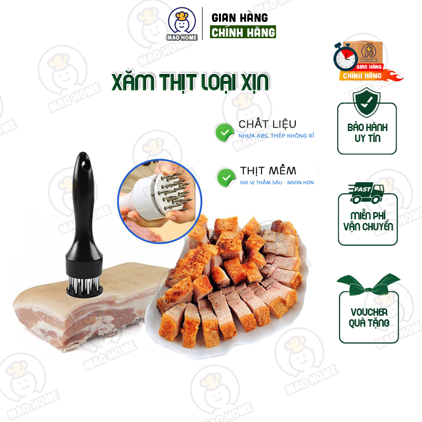 [Loại Tốt]Dụng cụ xăm thịt nướng giá rẻ - Cây xăm bì heo cao cấp chính hãng chất liệu an toàn nhựa ABS và mũi đâm thịt làm từ thép Nhật Bản kháng khuẩn chống rỉ sét dụng cụ làm mềm thịt bò làm bít tết mềm thịt heo thịt