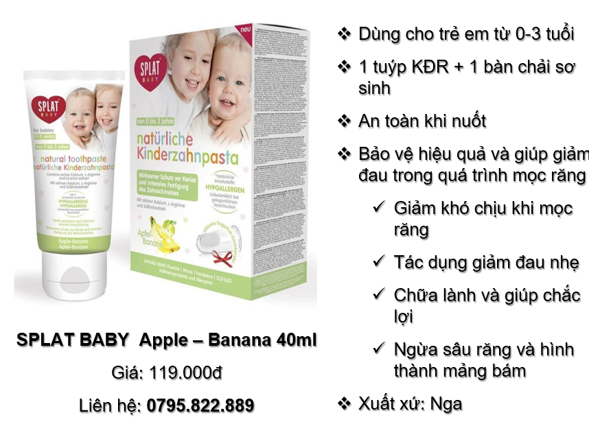 SPLAT BABY  Apple – Banana 40ml (Phân phối chính hãng)