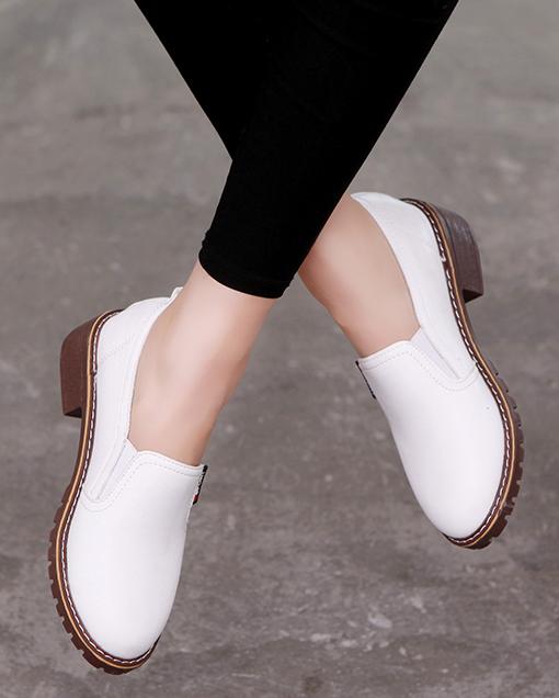 Giày slip on da trơn đế nâu S207