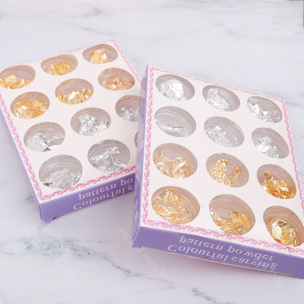 Giấy nhún nail vàng bạc