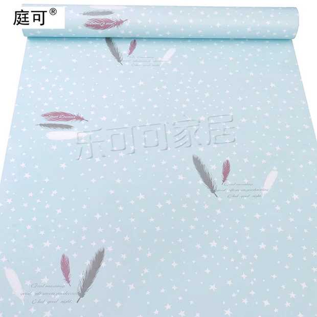 [HCM]Cuộn 5M decal giấy dán tường (có sẵn keo) - LÔNG VŨ XANH HP001