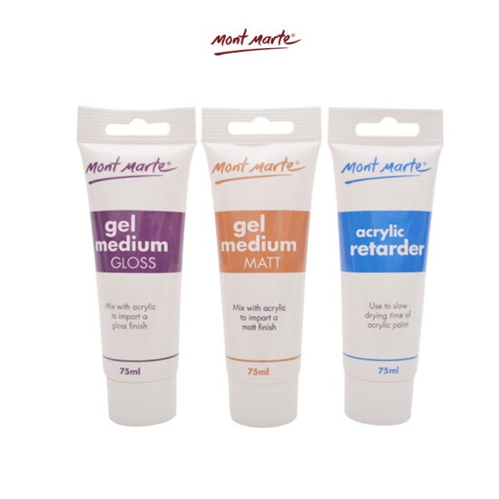 [HCM]DUNG DỊCH PHA MÀU MEDIUM ACRYLIC MONT MARTE GLOSS / MATT / RETARDER TUÝP 75 ML