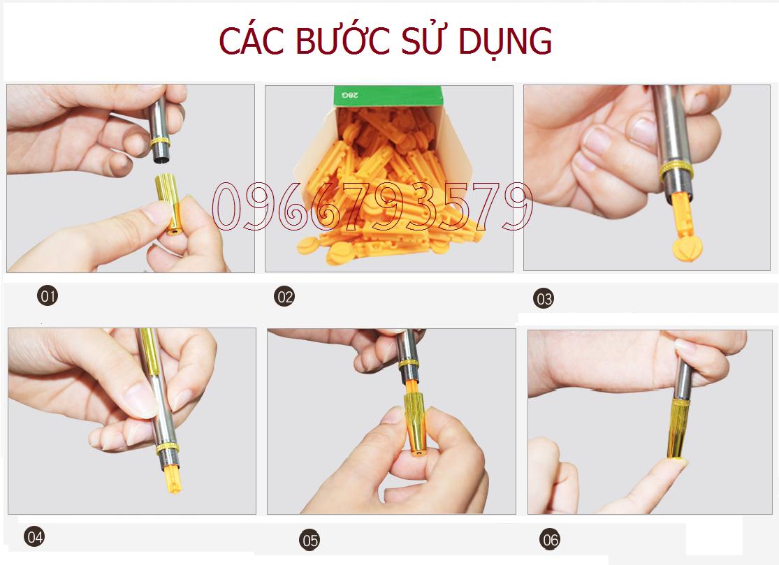 Bút lấy máu bấm liên tục