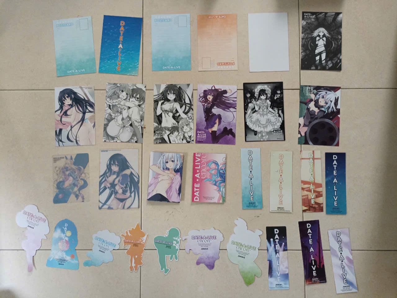 Phụ kiện Postcard, Bookmark, Sổ Note, Card mẫu Date A Live