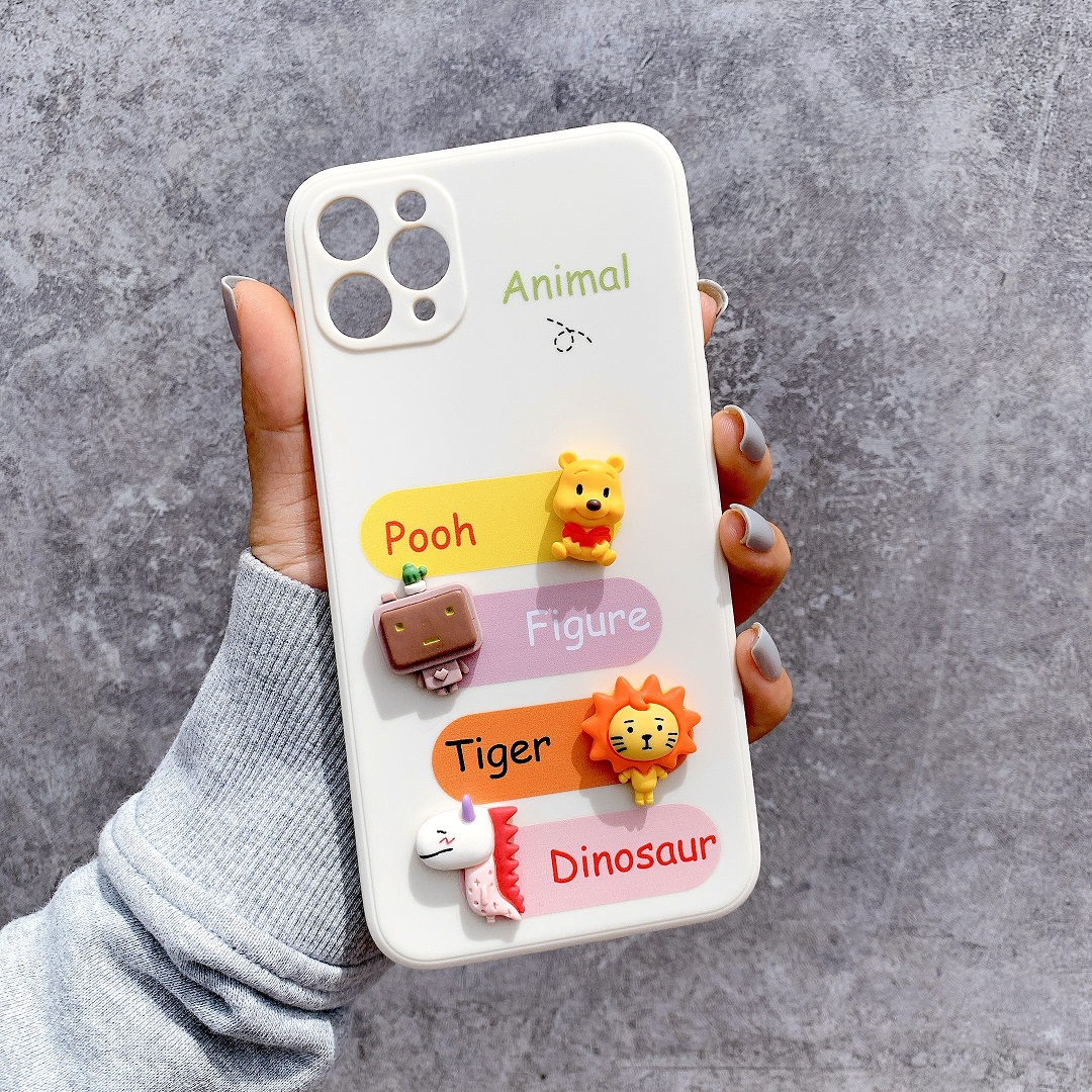 Ốp Lưng Silicon Màu Bảo Vệ Camera Animals Nổi