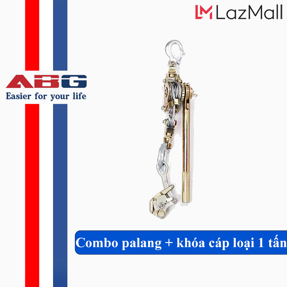Combo Palang + Khóa Cáp ABG ( Loại 1,2,3 Tấn ) Palang Kéo Cáp Dùng Trọng Điện Lực, Trồng Trọt, Phông Bạt – Hàng Chính Hãng