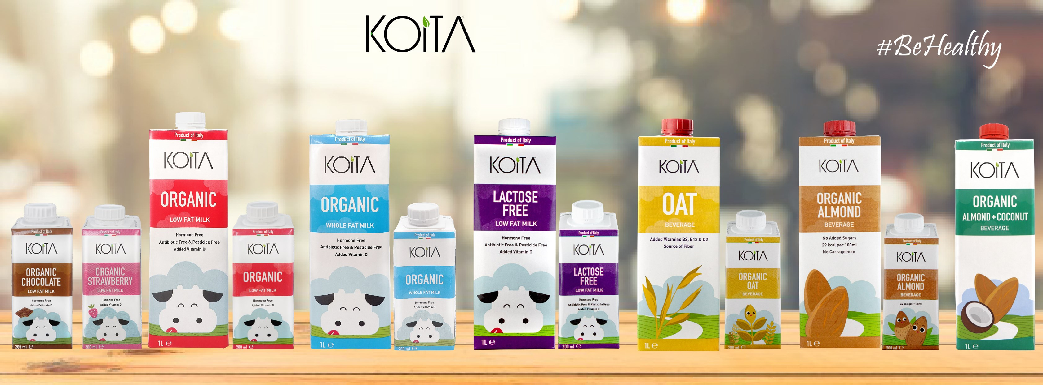 Sữa bò hữu cơ Lactose Free 200ml và 1L (Koita)