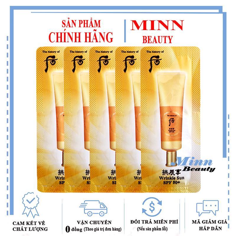 Combo 5 Sample Kem Chống Nắng Cải Thiện Nếp Nhăn Whoo Jin Hae Yoon Wrinkle Sun Cream SPF50+/PA+++ 1ml x 5