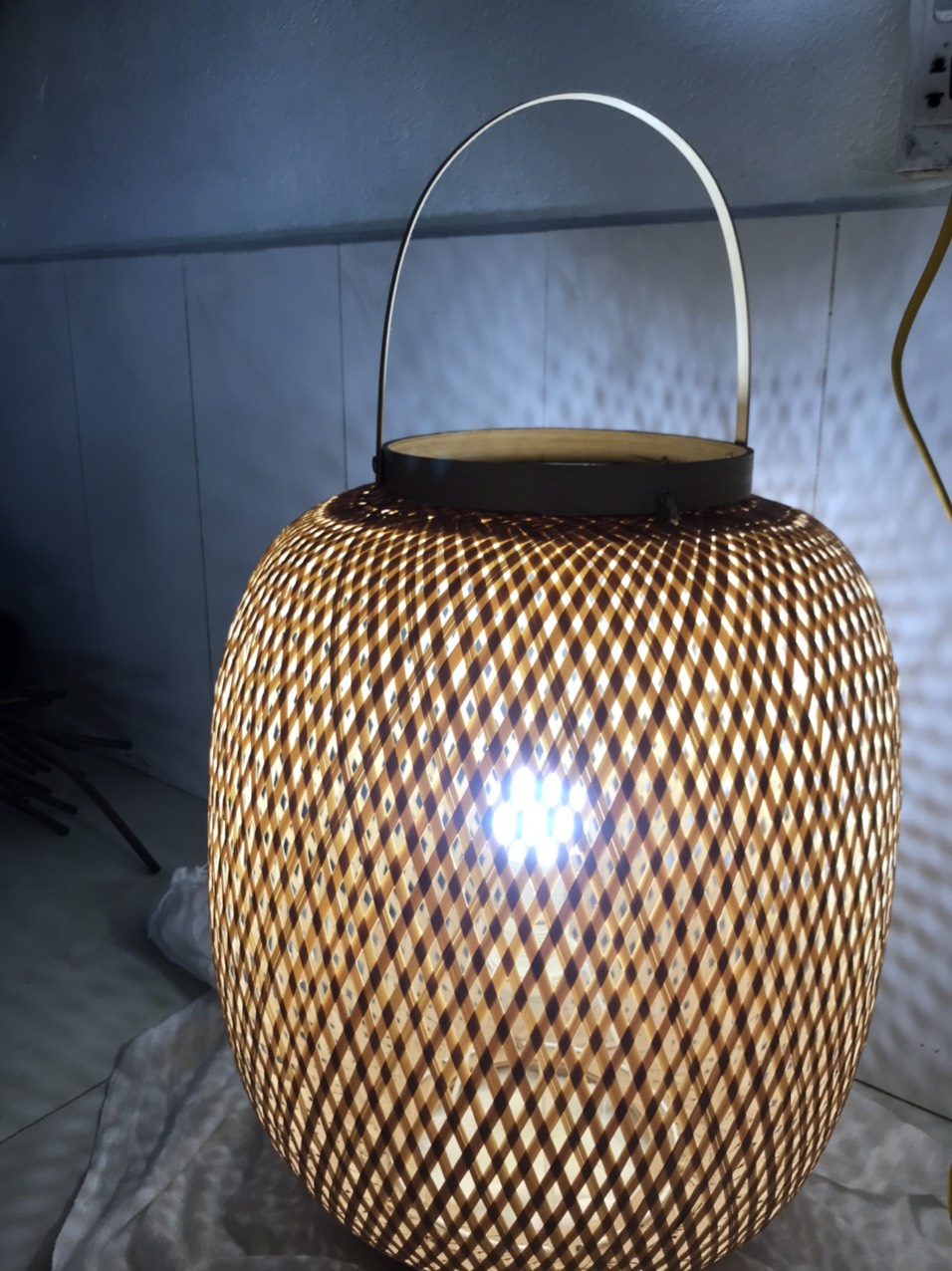 Đèn tre để sàn siêu xinh xắn phong cách Boho, vintage