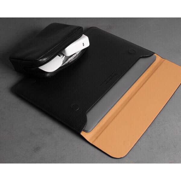 Bao da, túi da, cặp da chống sốc cho Macbook, Laptop, Surface, Ipad kèm ví đựng sạc chuột