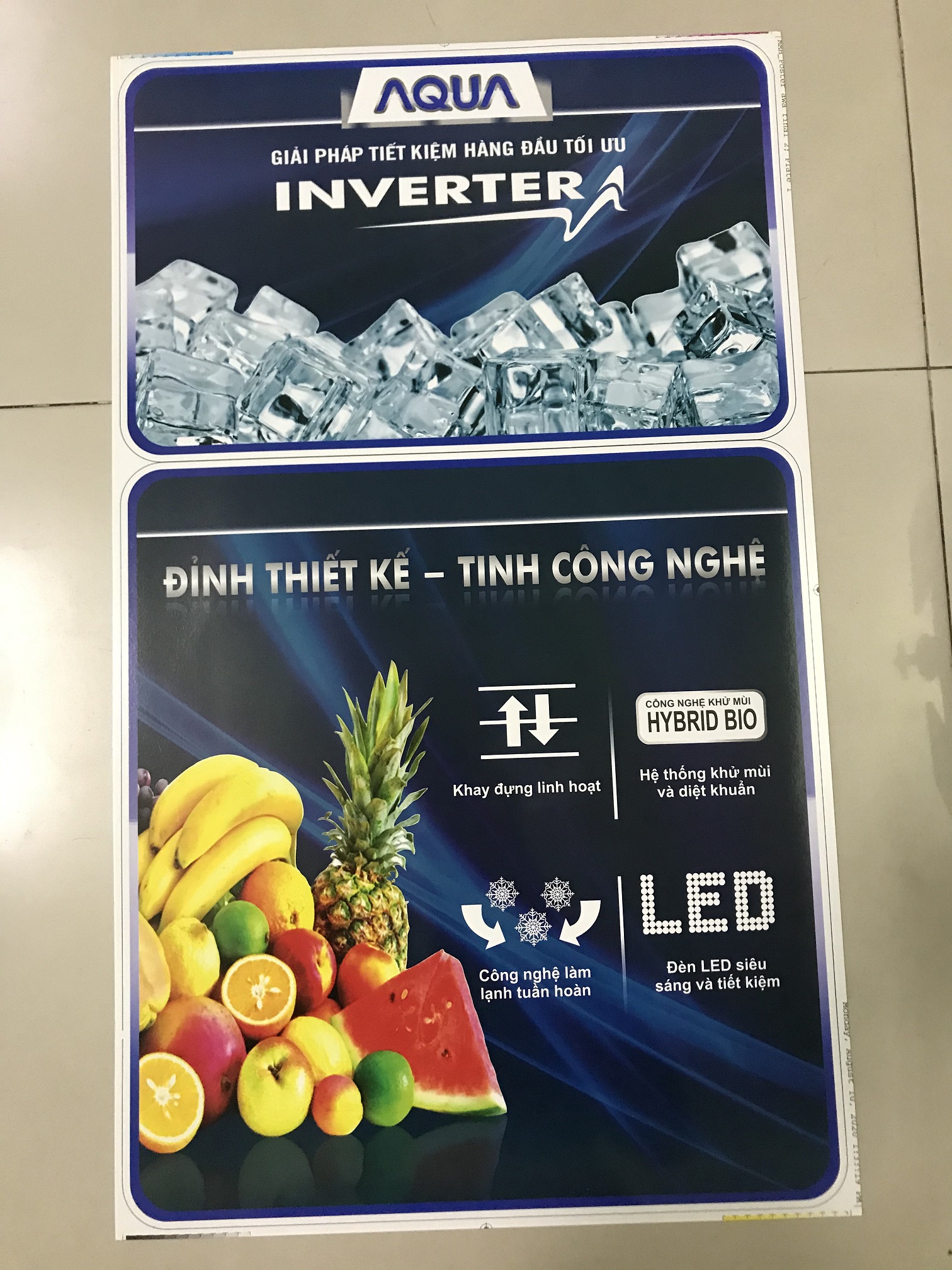 Tem decal dán tủ lạnh Aqua / miếng dán tủ lạnh aqua
