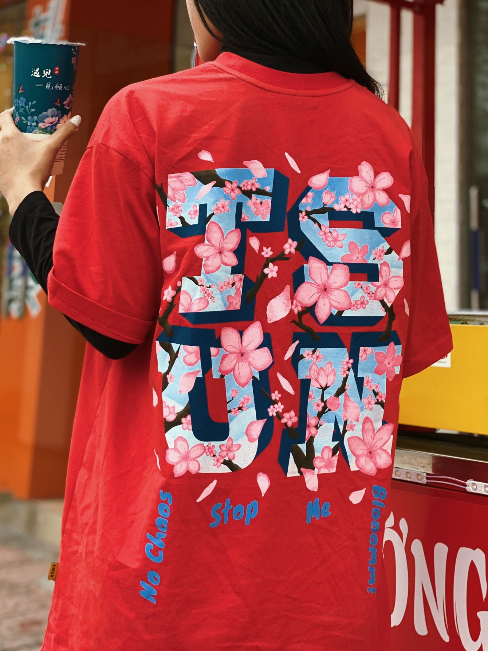 Áo thun TSUN Blossom Flower Tee - Red - Unisex