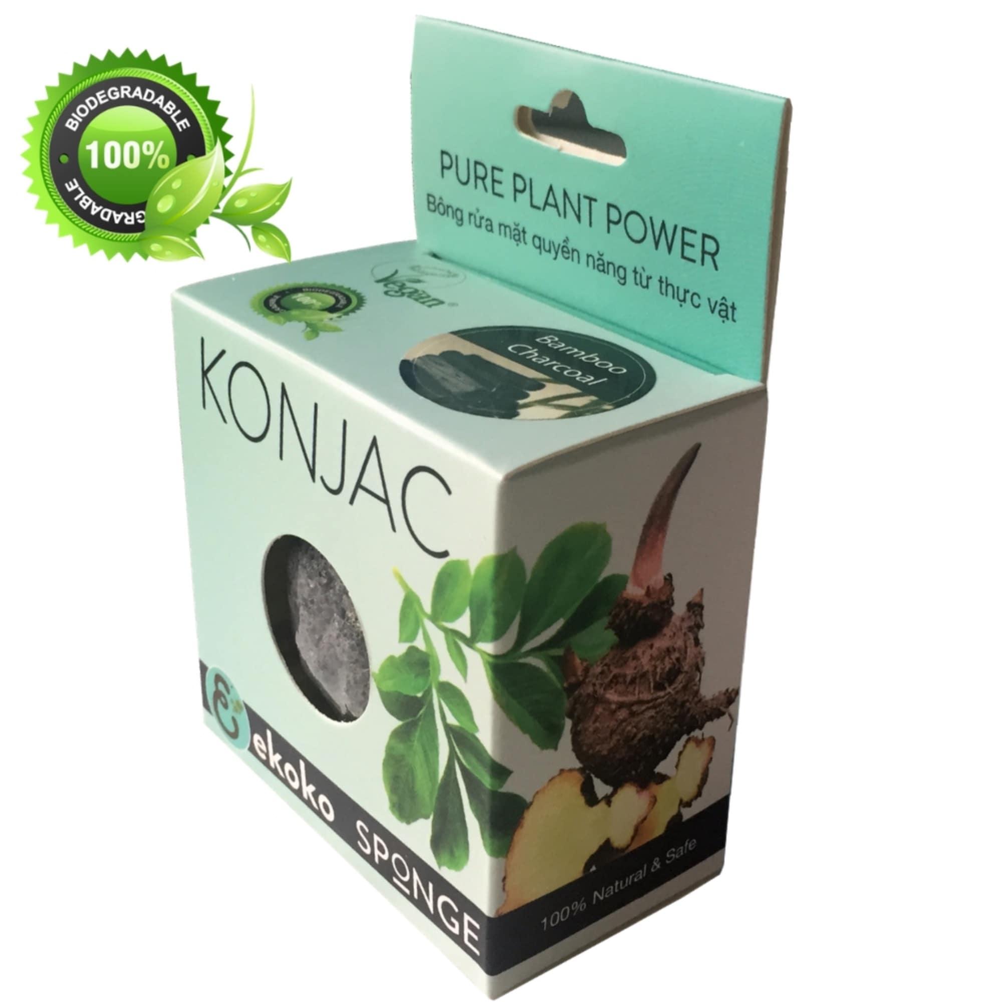 Konjac facial puff sponge Bamboo Charcoal