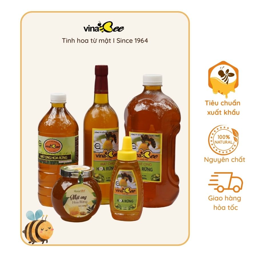 Mật ong hoa rừng Vinabee 1400g