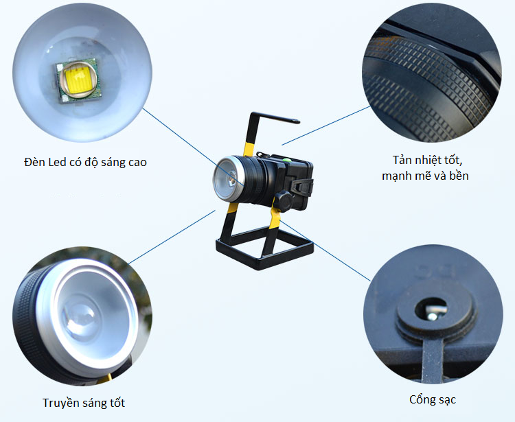 Đèn led siêu sáng sạc điện 30W W806