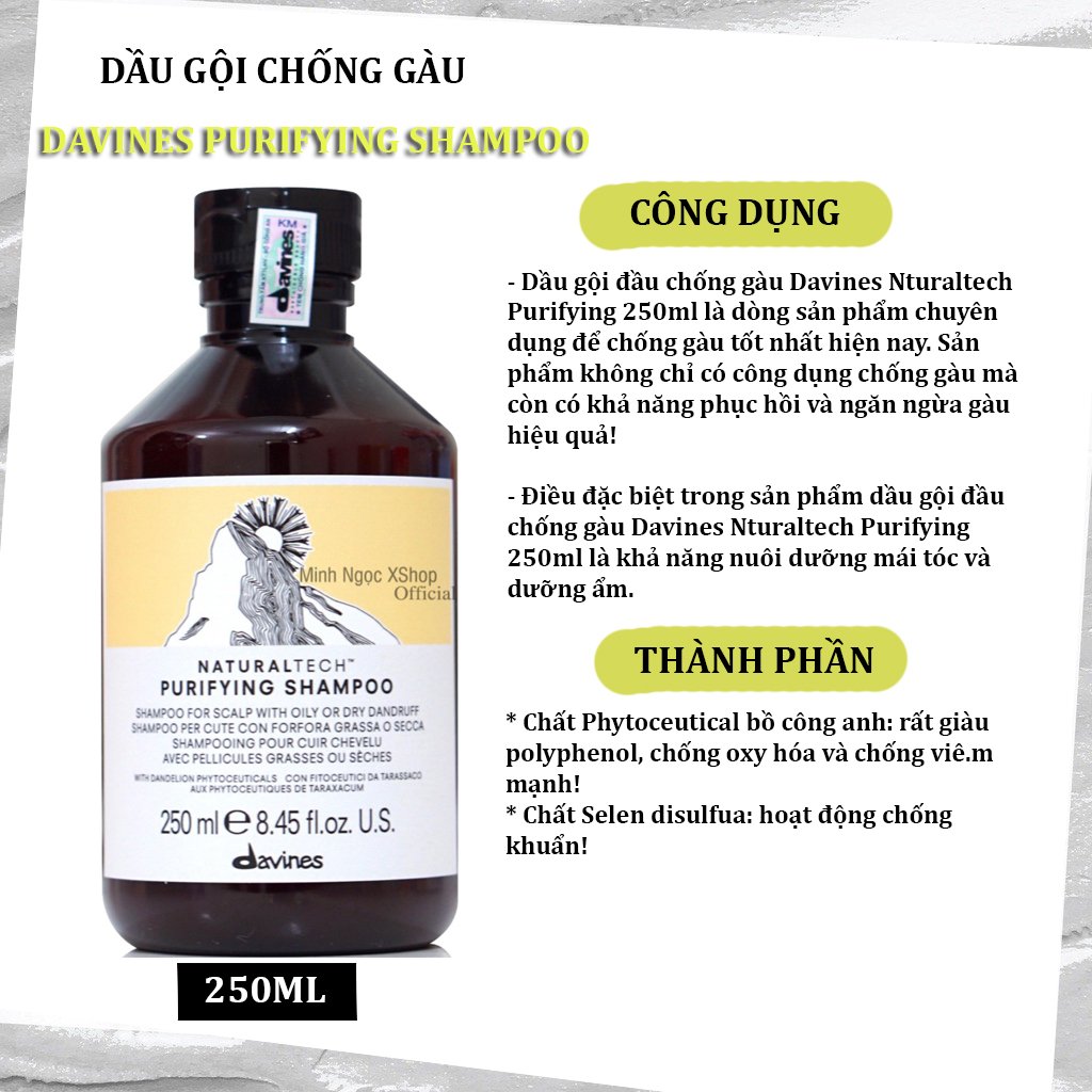 Dầu gội chống gàu Davines Purifying 250ML