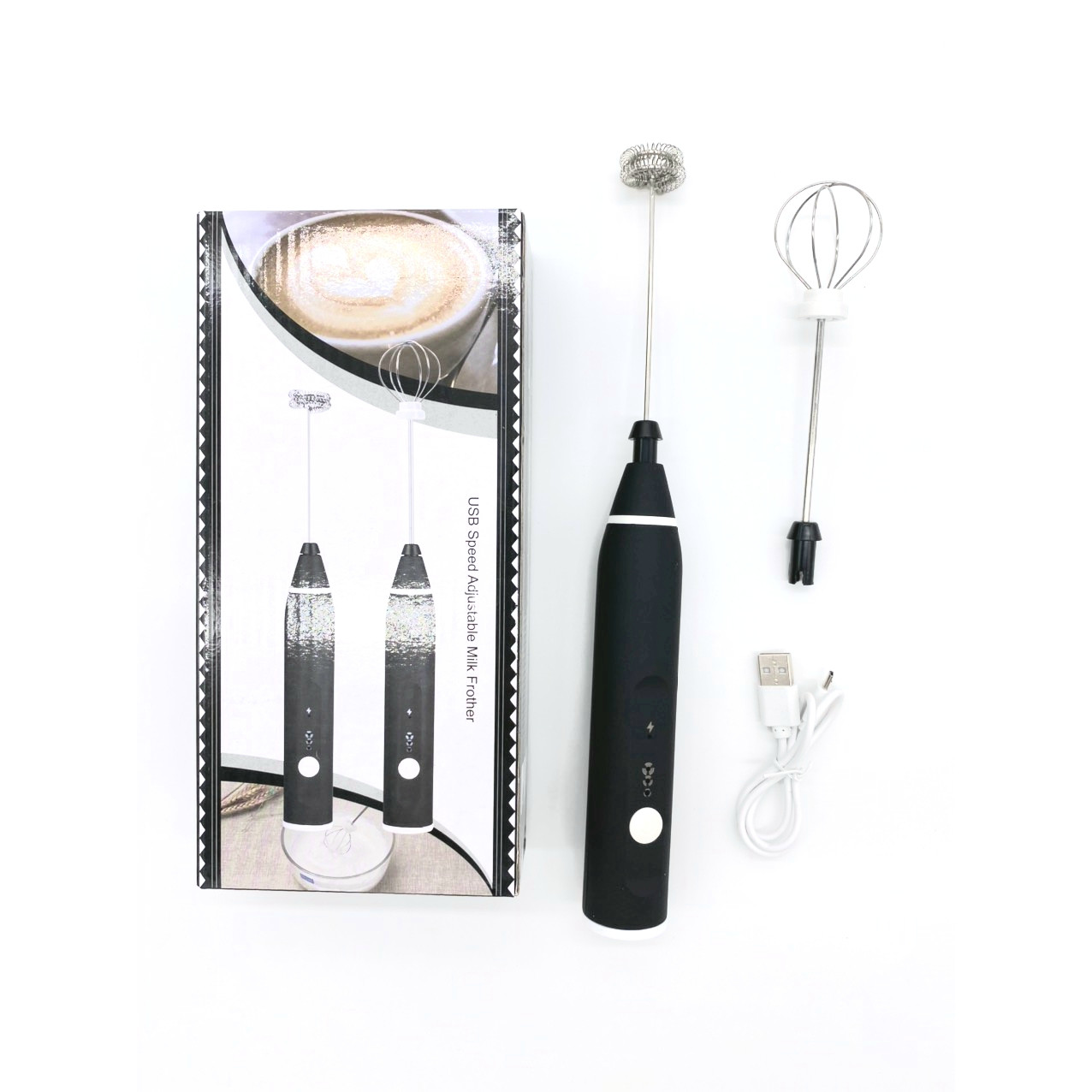Dụng cụ đánh cafe tạo bọt mini cầm tay siêu nhanh, dễ sử dụng - Máy tạo bọt đồ uống, đánh trứng 3 mức độ điều chỉnh và 2 que khuấy bằng inox 304 siêu bền, chống han gỉ - Đồ dùng nhà bếp sang trọng, hiện đại
