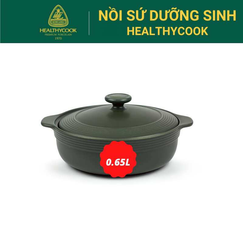[HCM][Tặng chén cơm + đế lót tre]Nồi sứ dưỡng sinh 2 quai Minh Long I (0.65L)