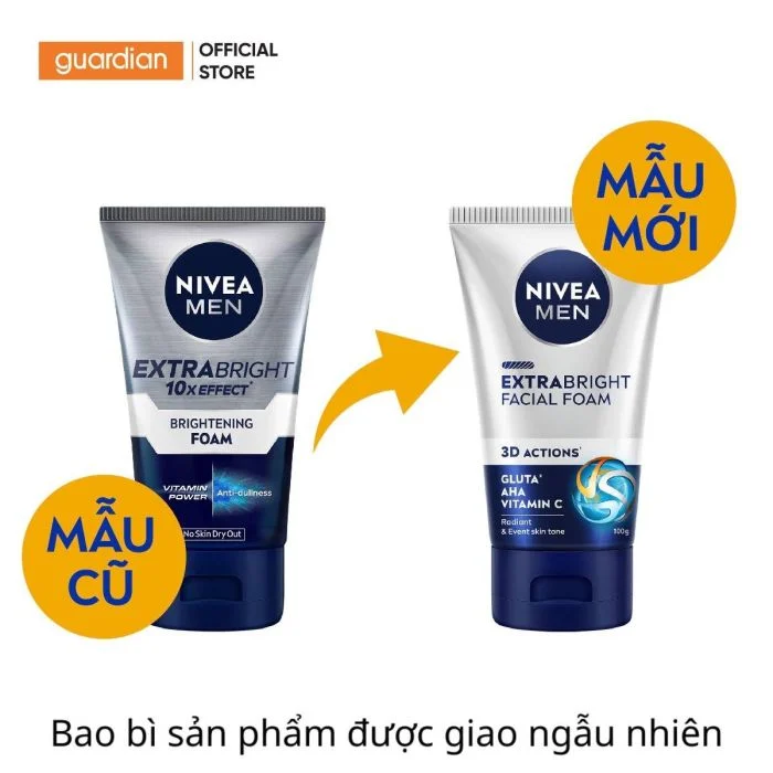 Sữa Rửa Mặt Sáng Da & Sạch Sâu NIVEA MEN 100Gr