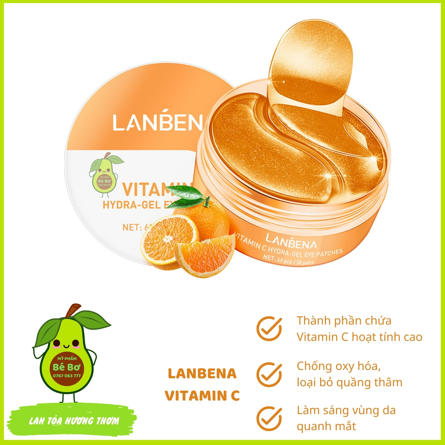 Mặt nạ mắt LANBENA 60 miếng