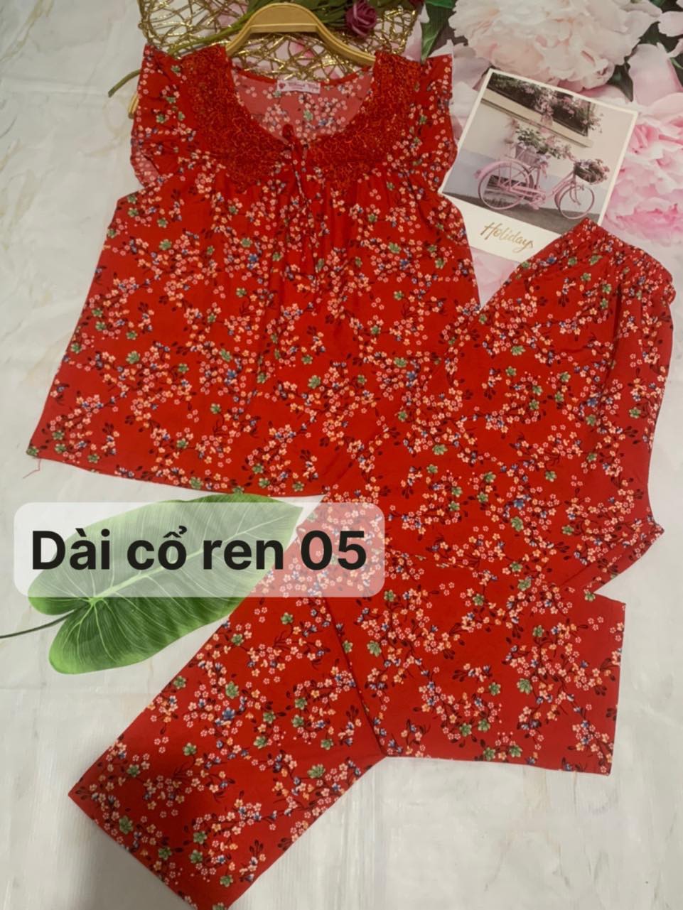đồ bộ  cổ ren tay cánh tiên quần dài   , đồ bộ dài, đồ bộ lụa , lụa hàn