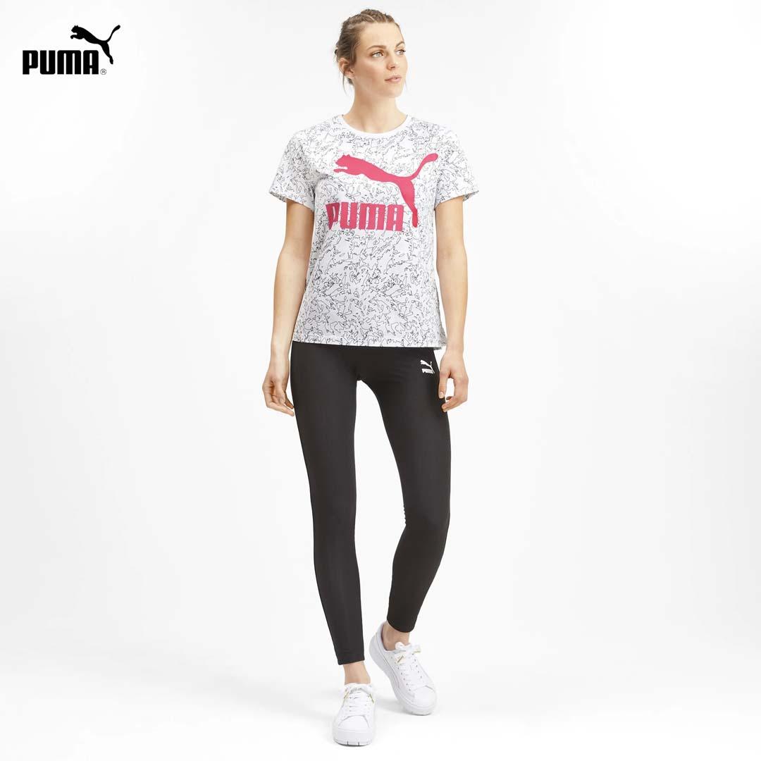 Áo Thun Nữ Puma Classics Women's AOP Logo Tee Màu Trắng