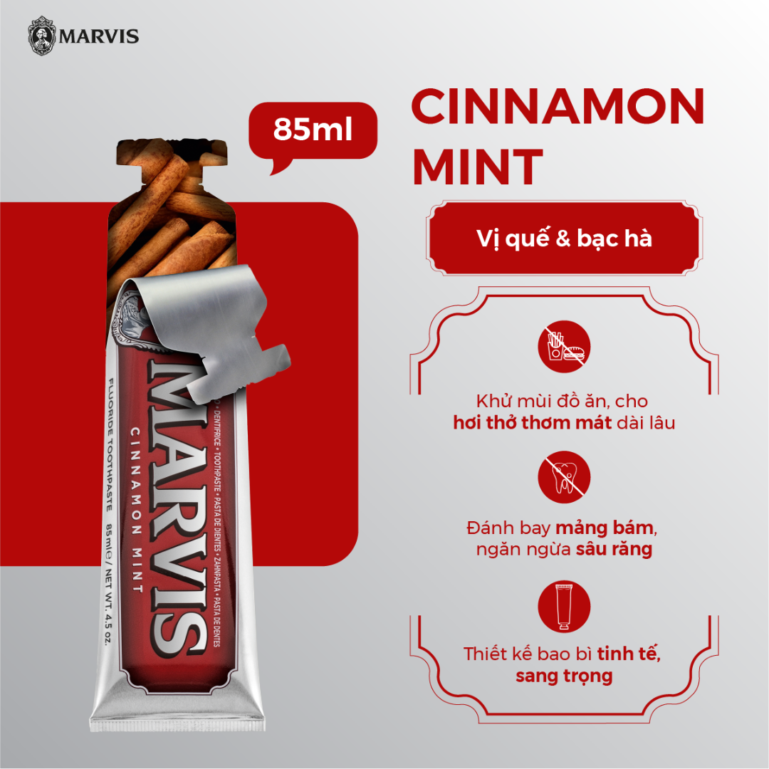 Kem Đánh Răng MARVIS Cinnamon Mint 85ML