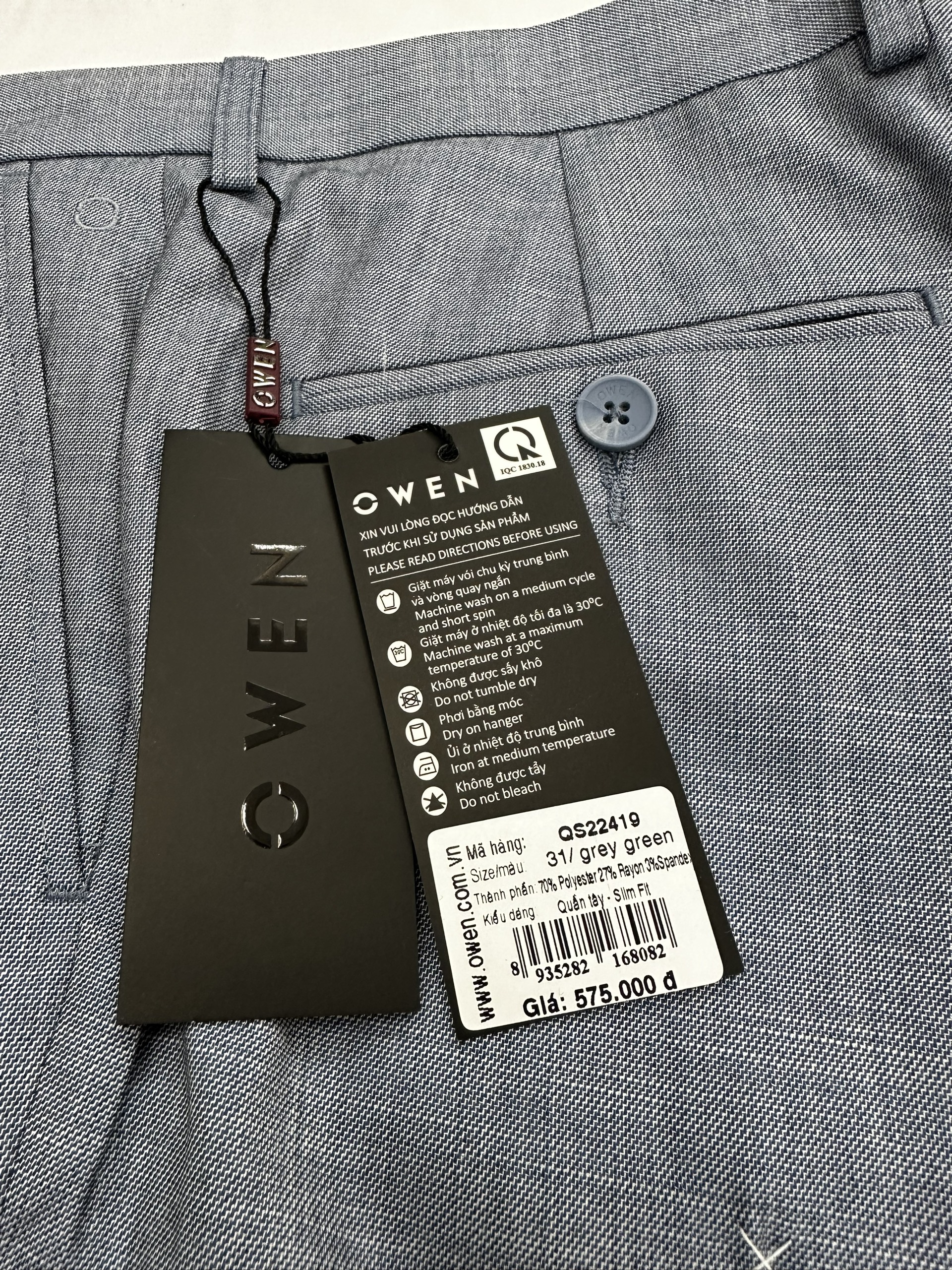 Quần tây (quần âu) OWEN QS22419
