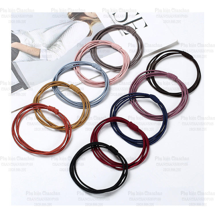 Combo 10 cột tóc thun giá từ 16k - Tặng túi lưới